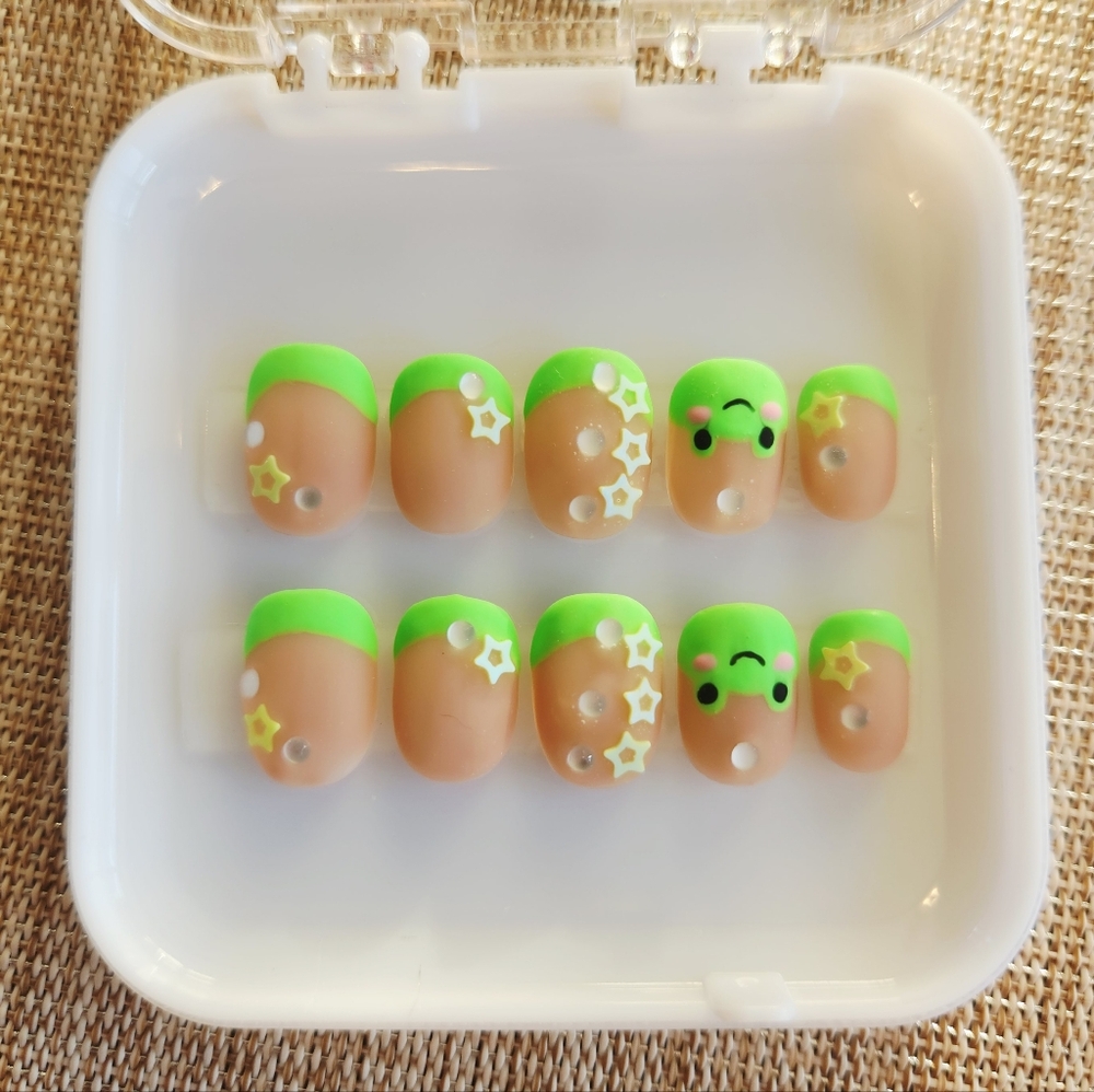 Kids Frog Press On Nails